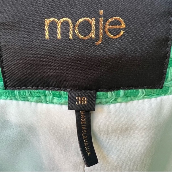 Maje tweed blazer green & gold buttons - Picture 4 of 5